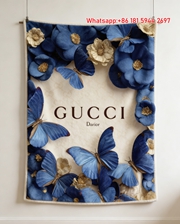 Gucci Blue Butterfly Wreath Throw blankets Gucci Azure Butterfly Tapestry IMG_2812